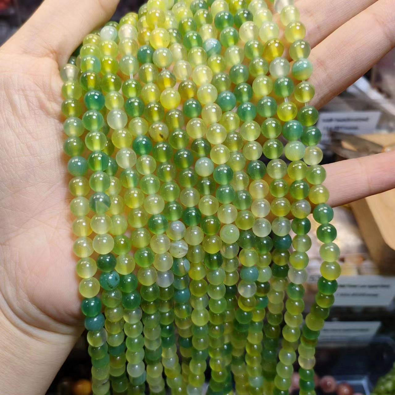 Link-B【6mm】(1 bowl=6 scoops or 3 strands) DIY high quality natural beads