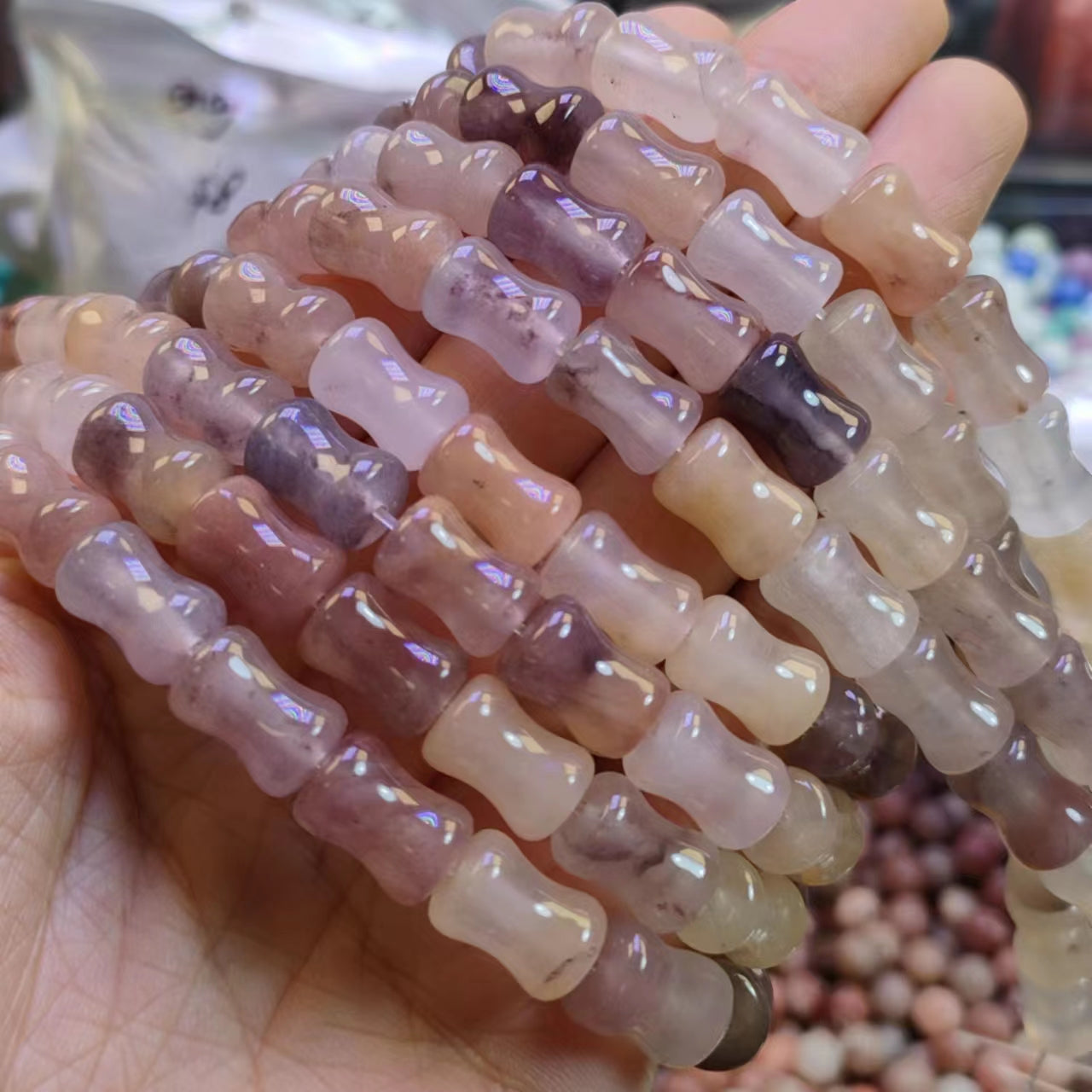 Link-G【Irregular shape】 Oval & Heart & Bamboo & Diamond& Donut & Barrel Beads & Chips DIY high quality Crysal