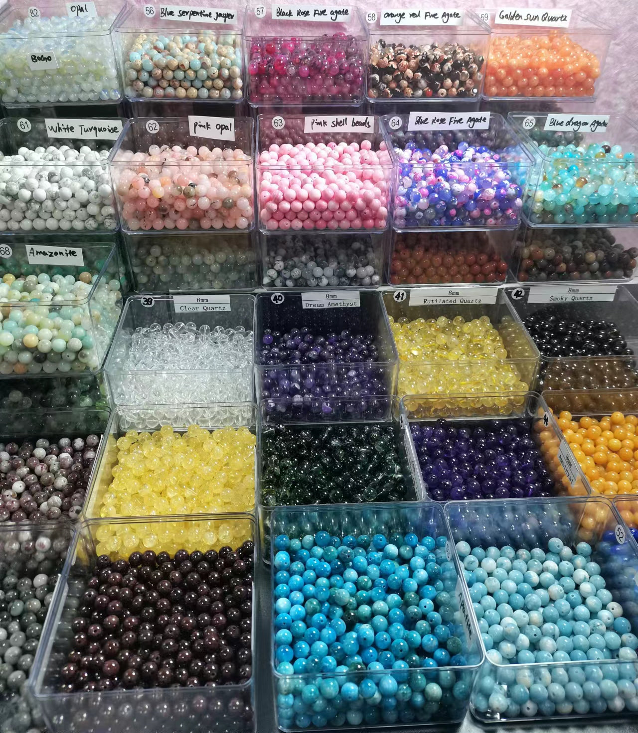 Link-C【8mm】(1 bowl=15 scoops or 3 strands) DIY High Quality Beads