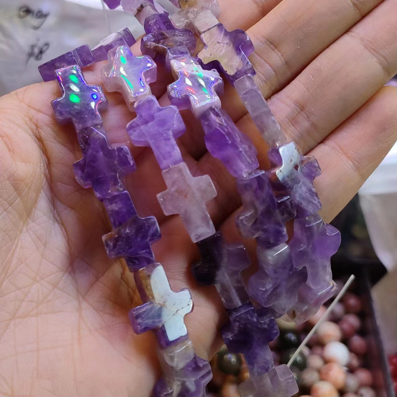 Link-G【Irregular shape】 Oval & Heart & Bamboo & Diamond& Donut & Barrel Beads & Chips DIY high quality Crysal