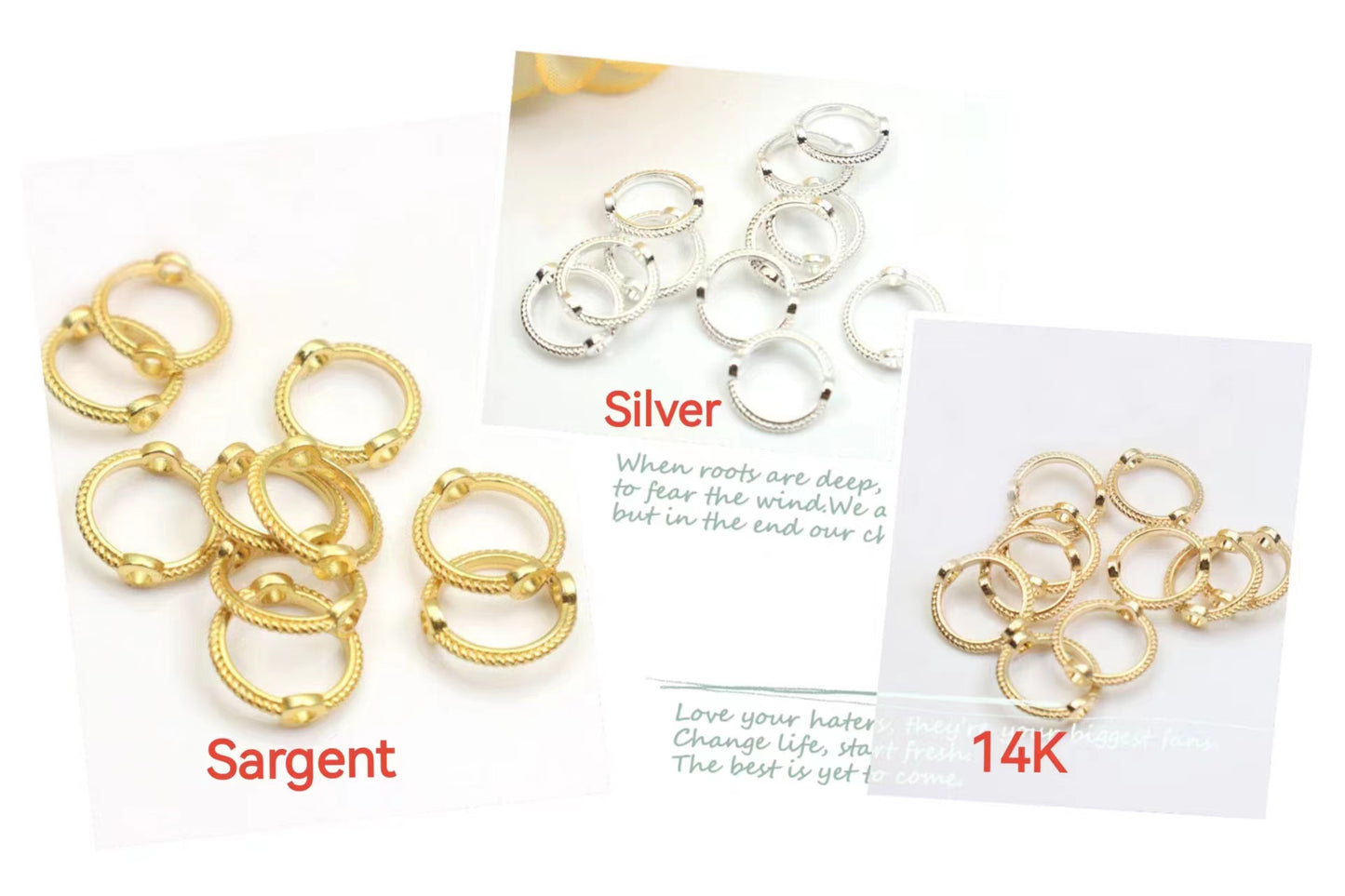 DIY bracelet Accessories charms & flower picecs & spacers & chains& open-ending rings&bead coated ring & flat bottom needle