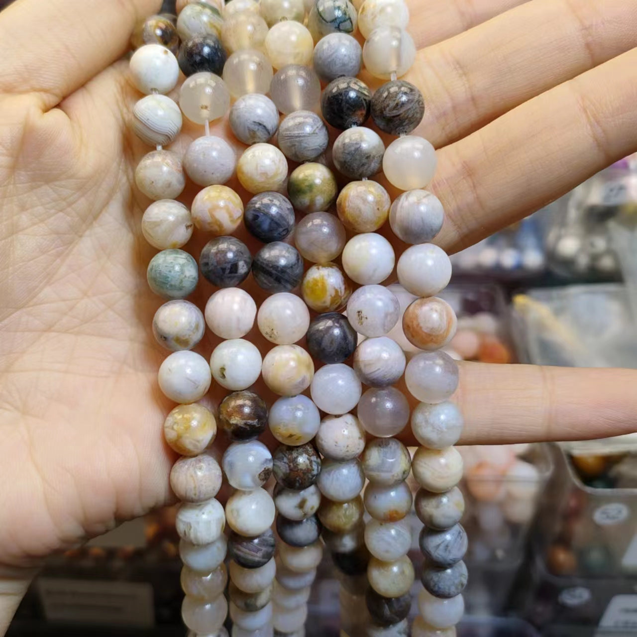 Link-C【8mm】(1 bowl=15 scoops or 3 strands) DIY High Quality Beads