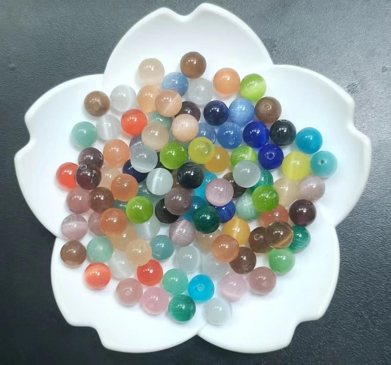 Link-C【8mm】(1 bowl=15 scoops or 3 strands) DIY High Quality Beads